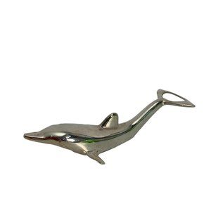 Vintage Unbranded Silver Plate Dolphin Porpoise Bottle Opener Twist Off Cap